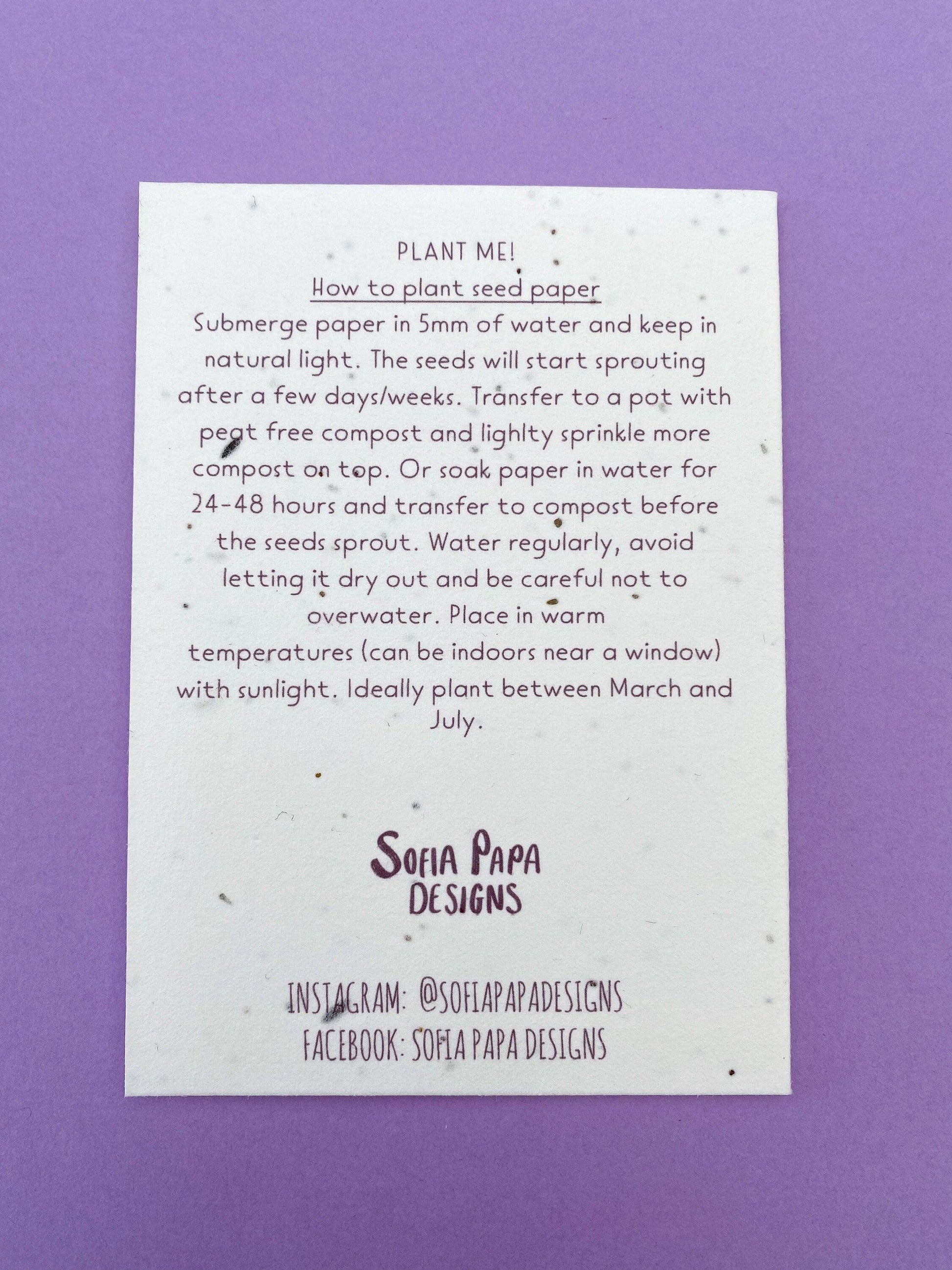 Plantable Mother's day card - Sofia Papa Designs