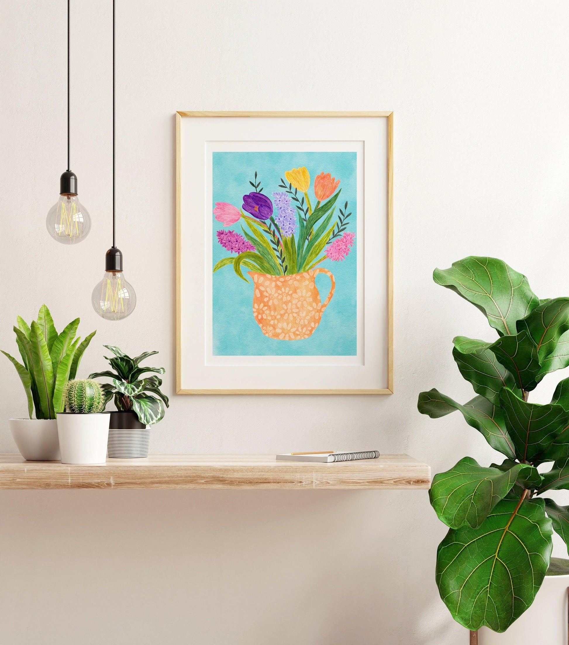 Bouquet of flowers art - Sofia Papa Designs
