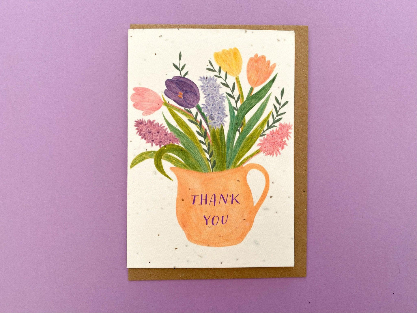 Personalised floral vase plantable card - Sofia Papa Designs