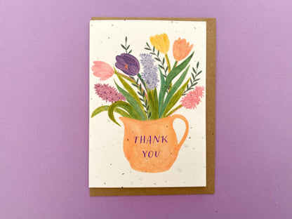 Personalised floral vase plantable card - Sofia Papa Designs