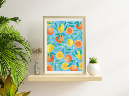 Orange and lemon art print - Sofia Papa Designs