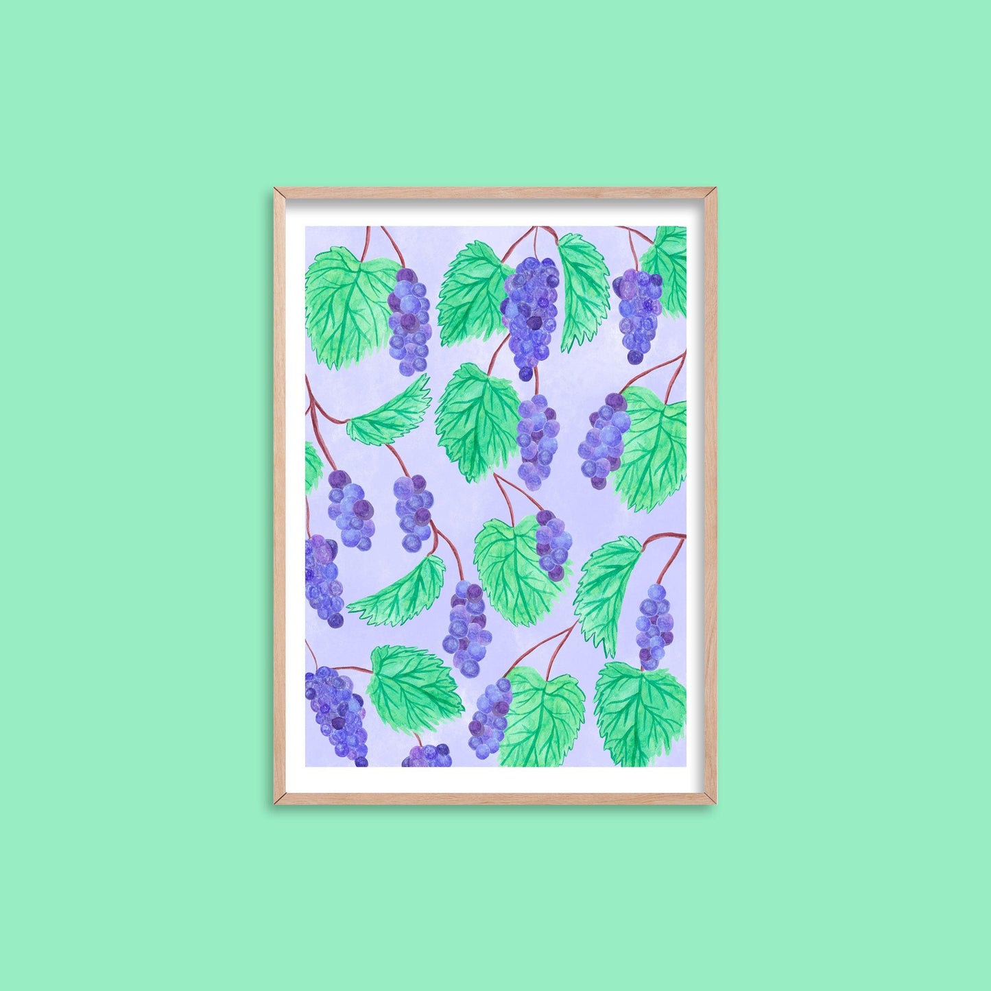 Purple grapes art print - Sofia Papa Designs