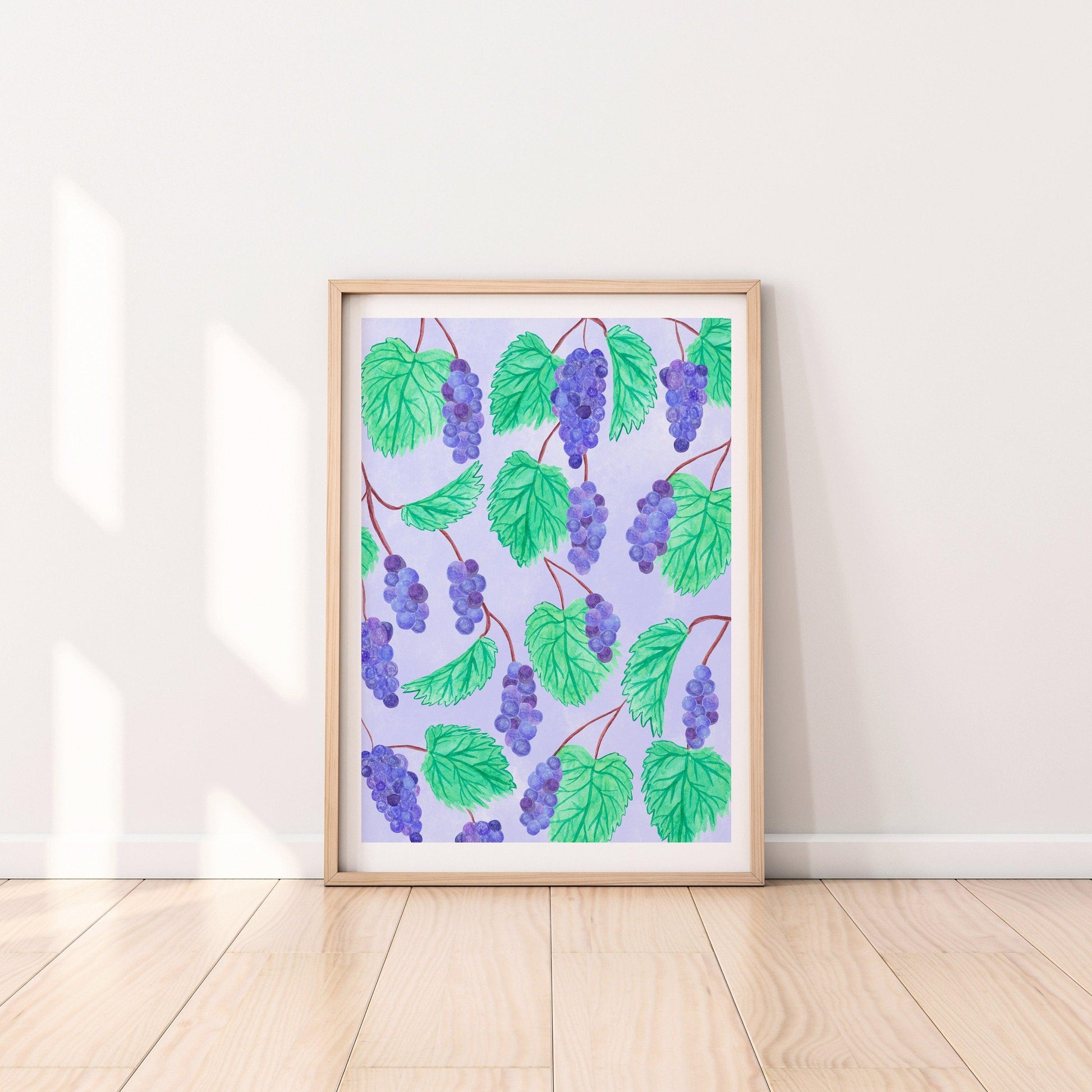 Purple grapes art print - Sofia Papa Designs