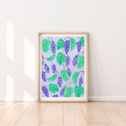Purple grapes art print - Sofia Papa Designs