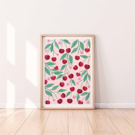 Cherries art print - Sofia Papa Designs