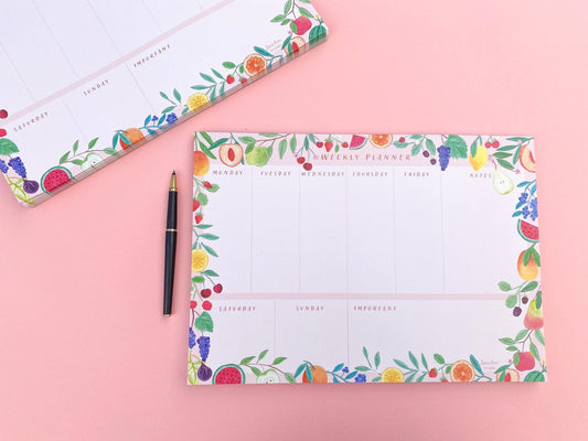 Fruity A4 weekly planner pad - Sofia Papa Designs