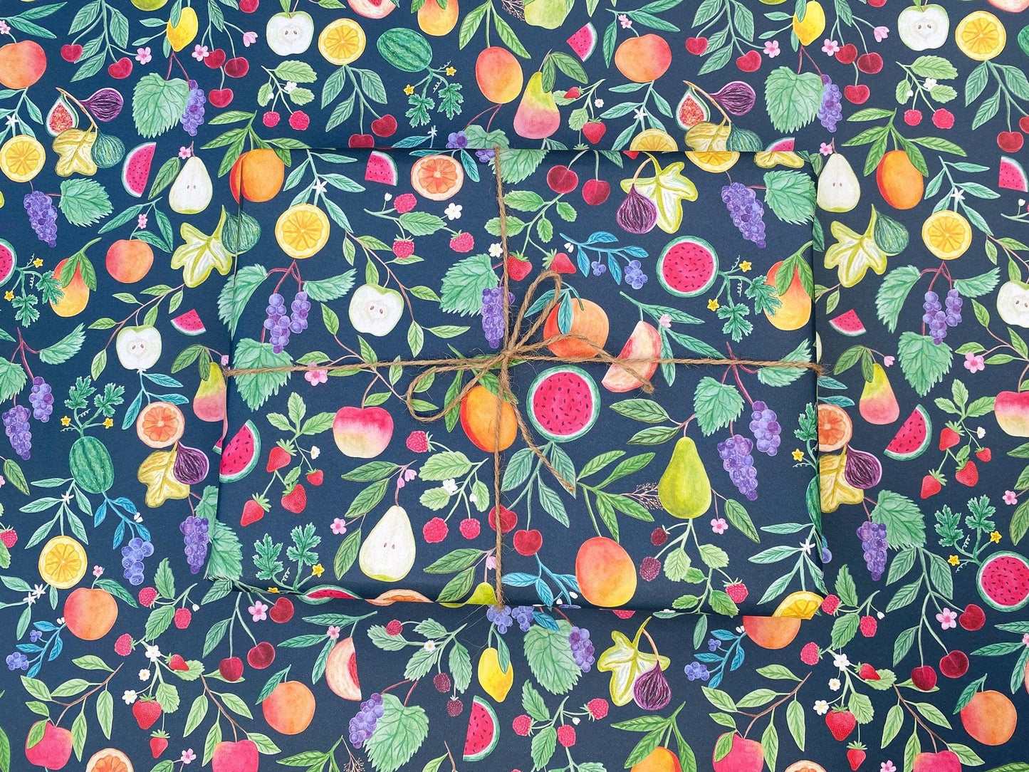 Summer Fruits recyclable wrapping paper - Sofia Papa Designs