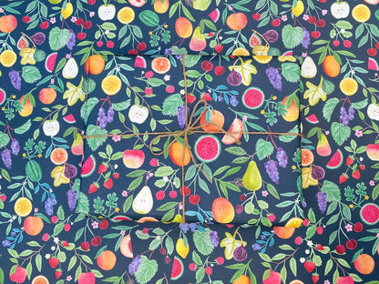 Summer Fruits recyclable wrapping paper - Sofia Papa Designs