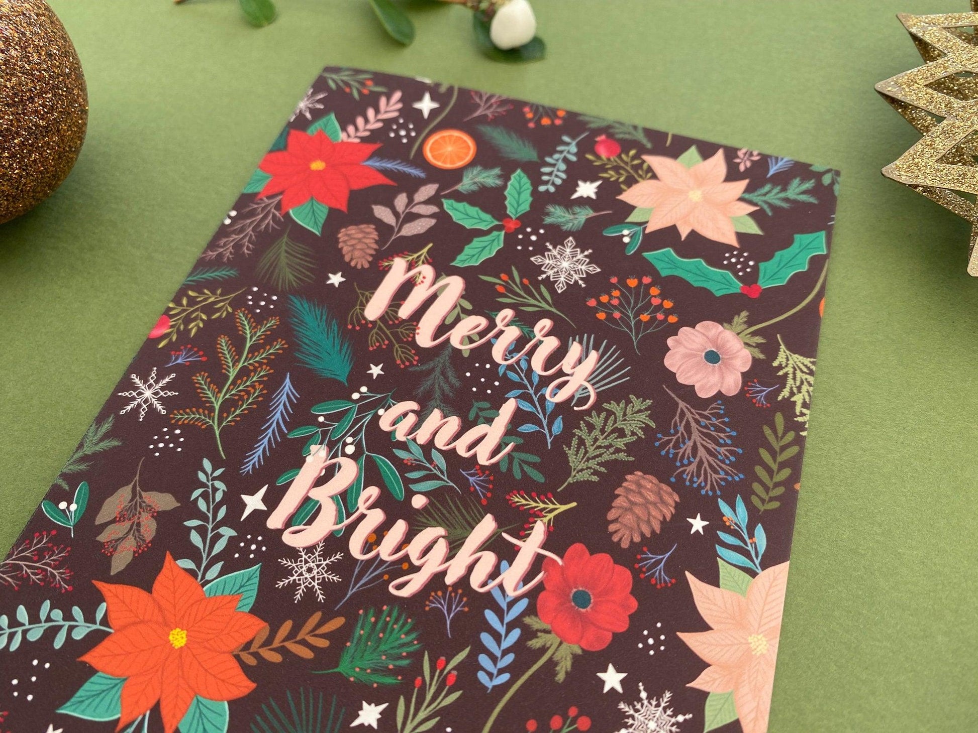 Merry and Bright christmas card - Sofia Papa Designs