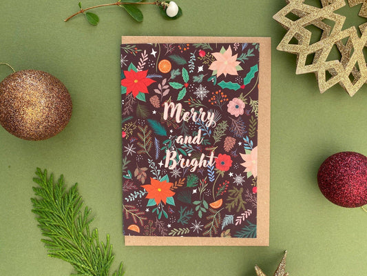 Merry and Bright christmas card - Sofia Papa Designs