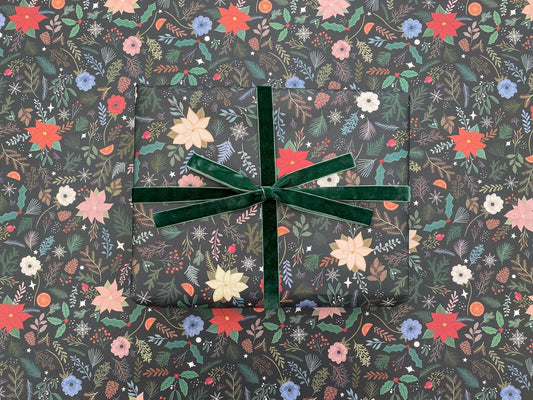 Christmas foliage recyclable wrapping paper - Sofia Papa Designs