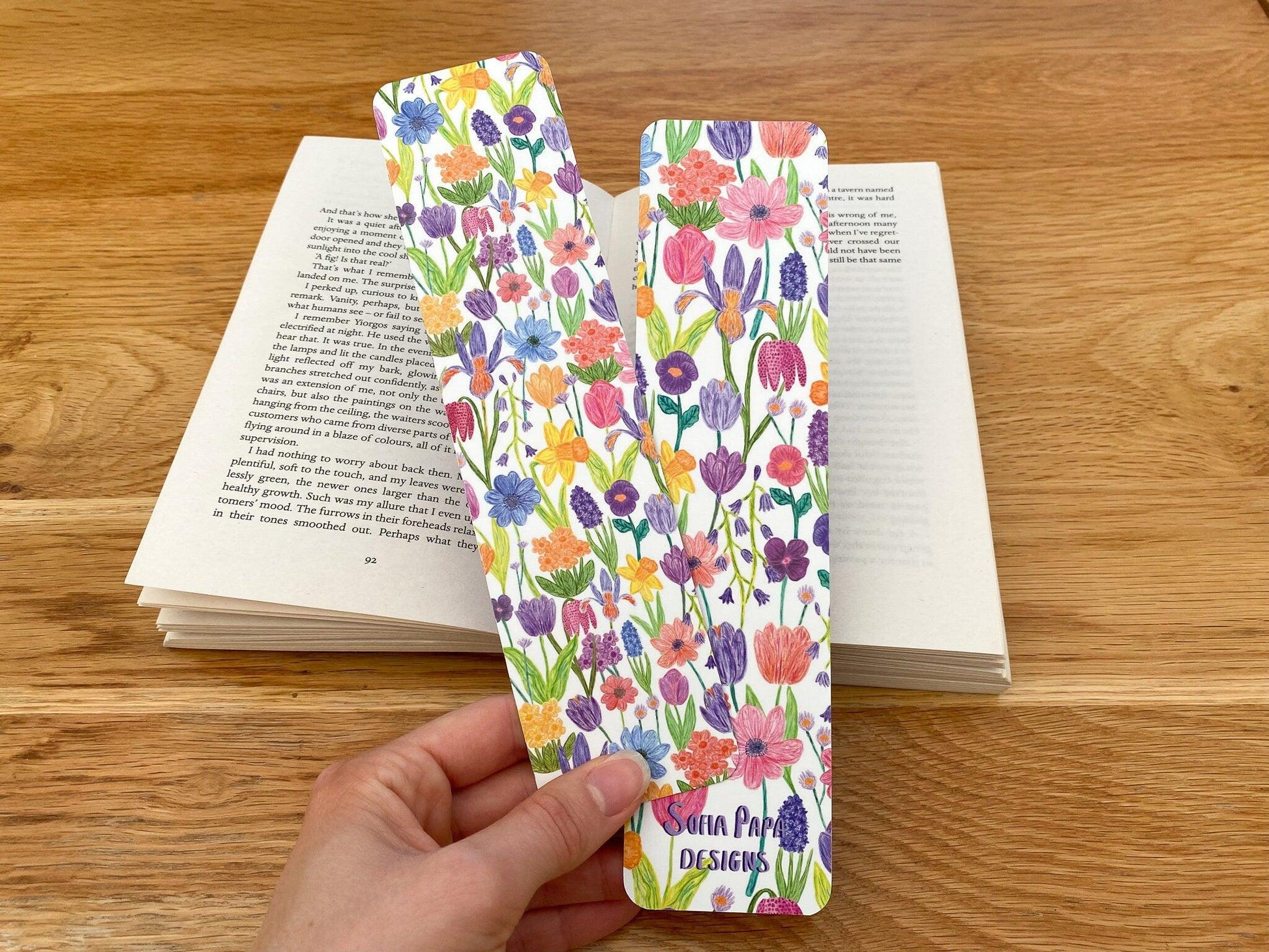 Floral bookmark - Sofia Papa Designs