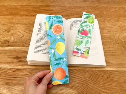 Orange and lemon double sided bookmark - Sofia Papa Designs