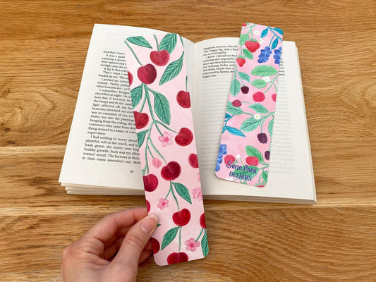 Cherry double sided bookmark - Sofia Papa Designs