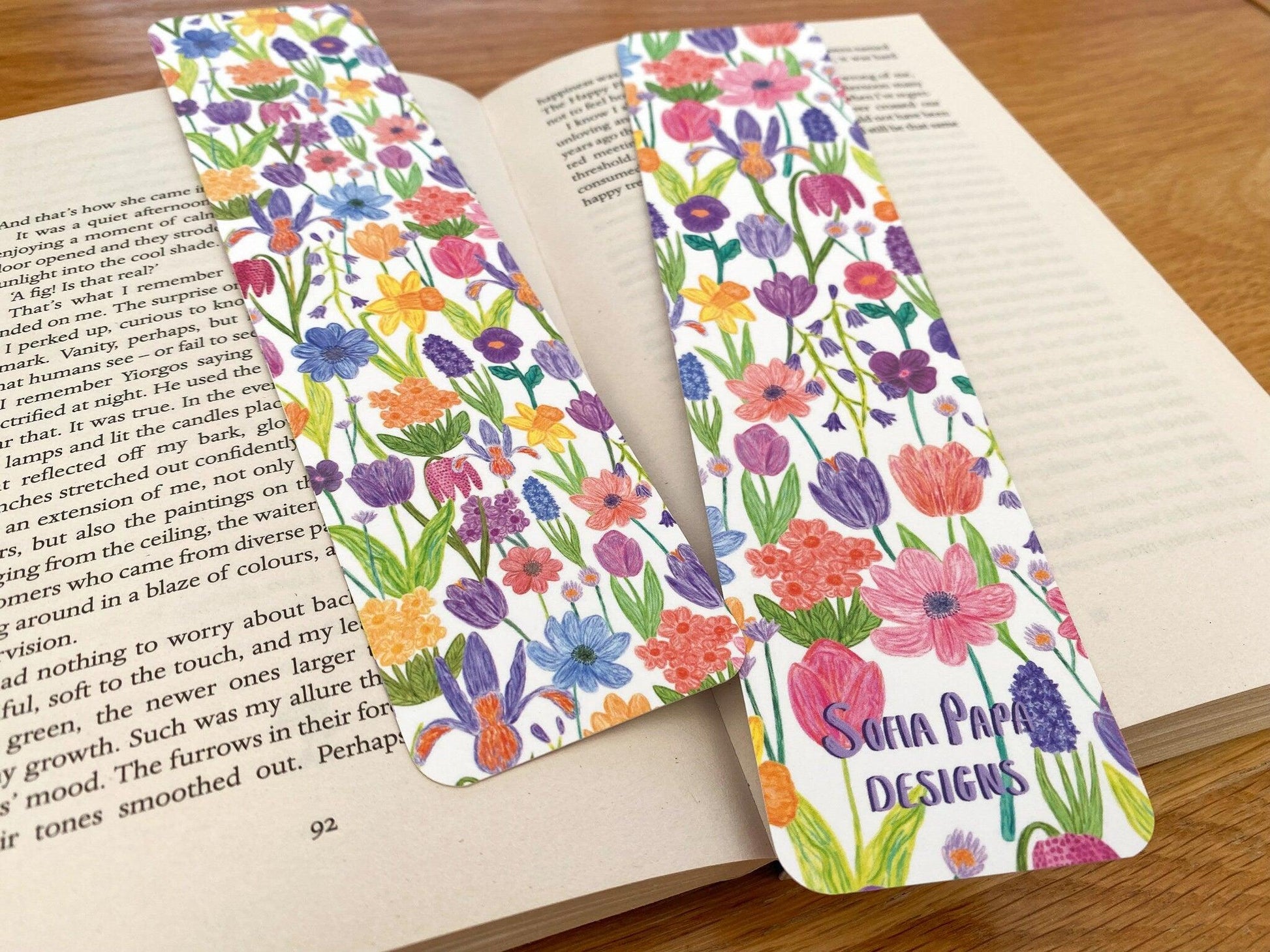 Floral bookmark - Sofia Papa Designs