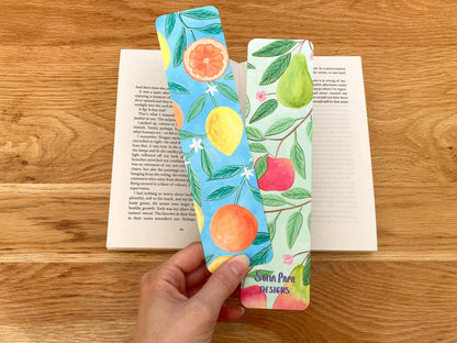 Orange and lemon double sided bookmark - Sofia Papa Designs