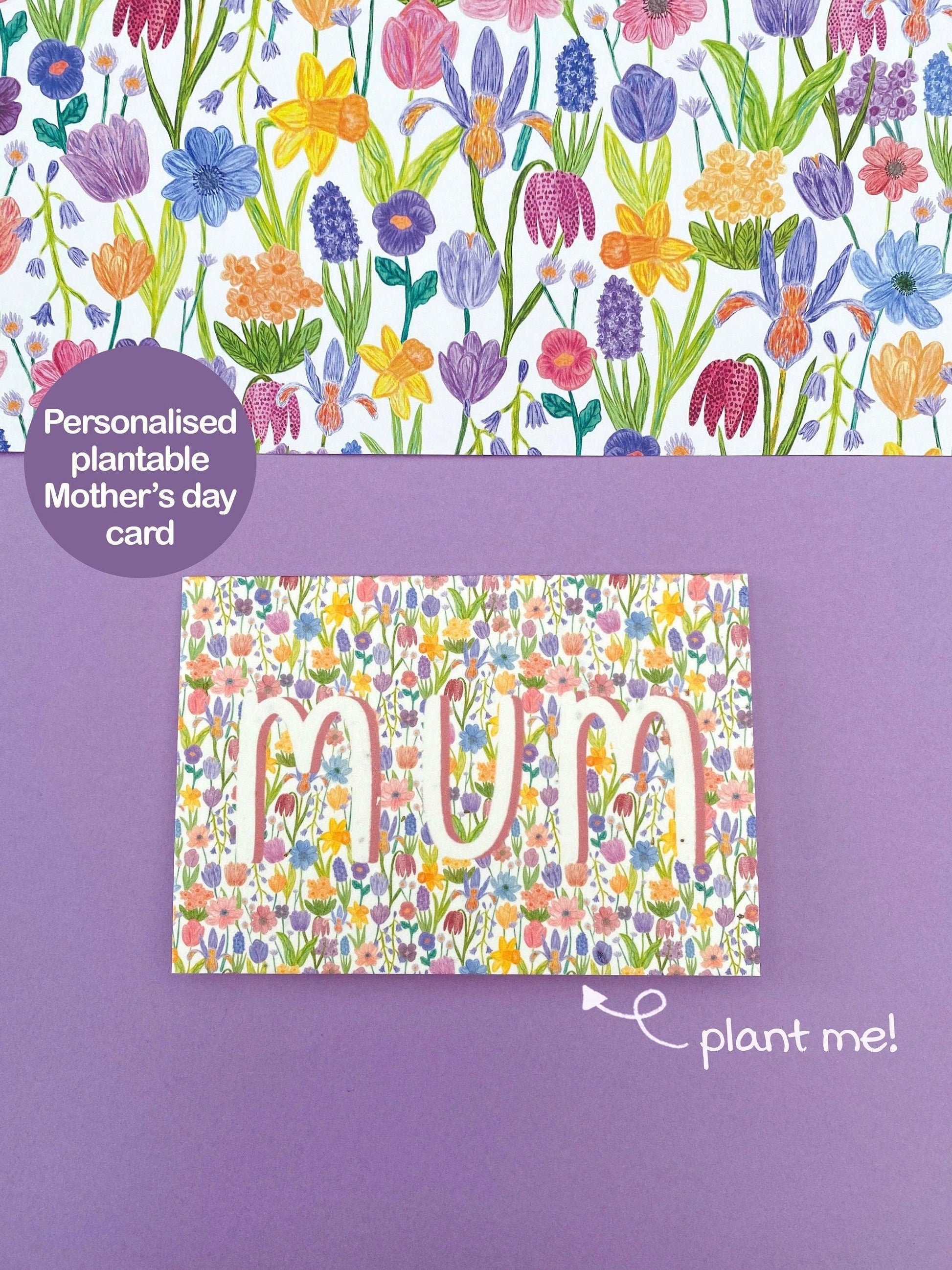 Plantable spring floral Mother's day card - Sofia Papa Designs