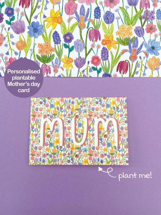Plantable spring floral Mother's day card - Sofia Papa Designs