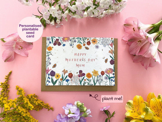 Personalised floral plantable Mother's day card - Sofia Papa Designs