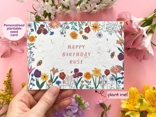 Personalised floral plantable card - Sofia Papa Designs