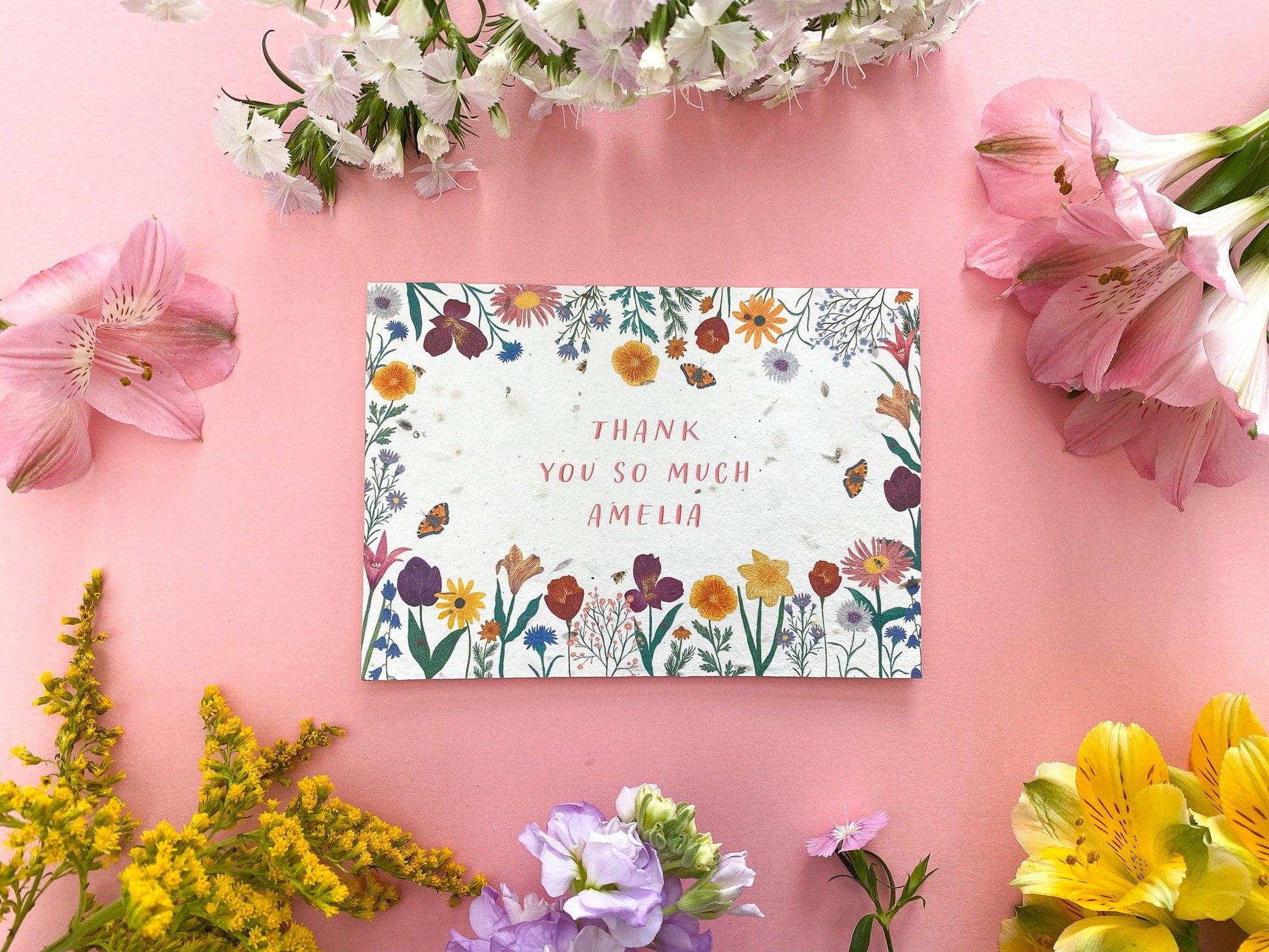 Personalised floral plantable card - Sofia Papa Designs