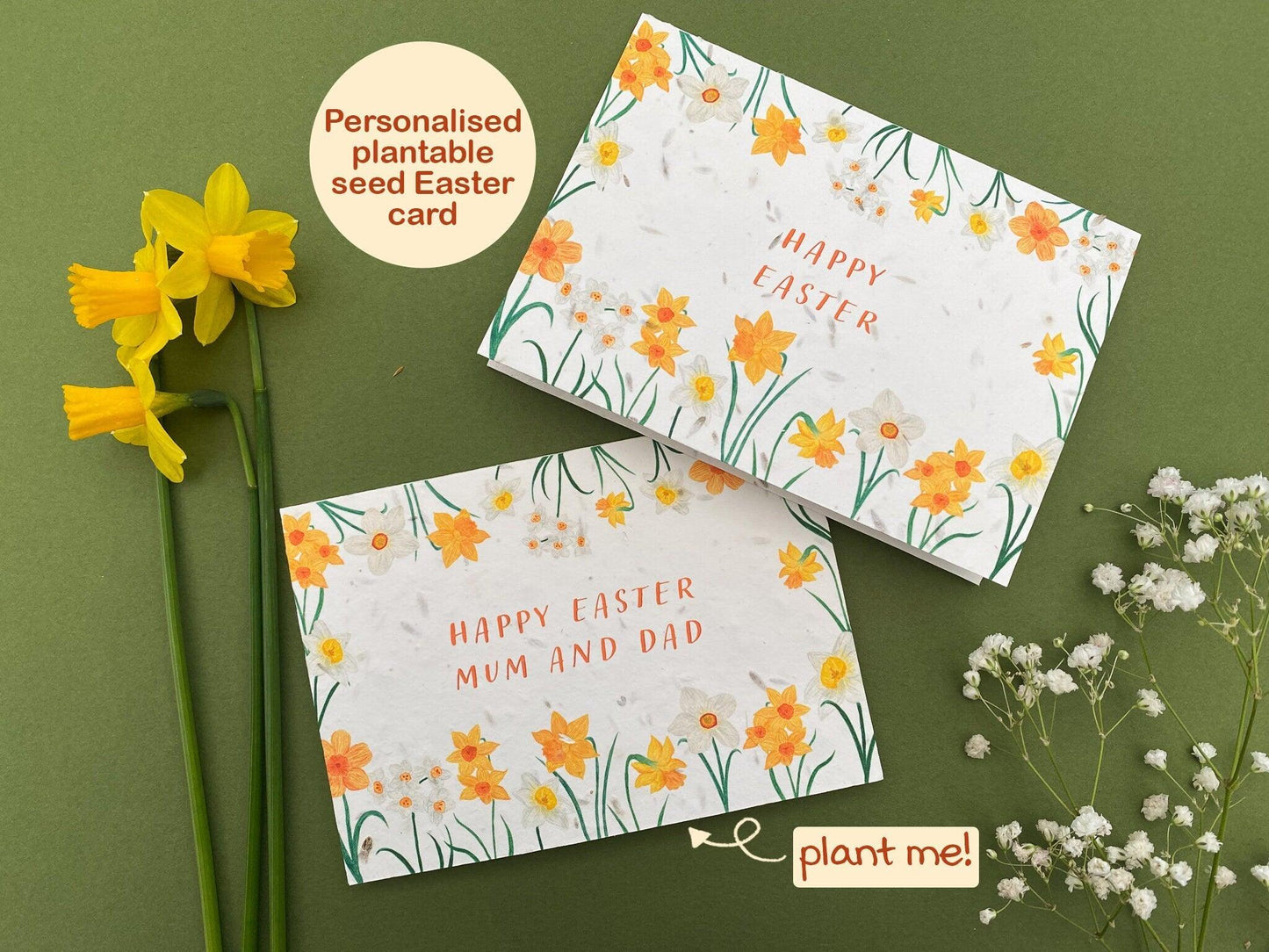 Personalised plantable Happy Easter card - Sofia Papa Designs