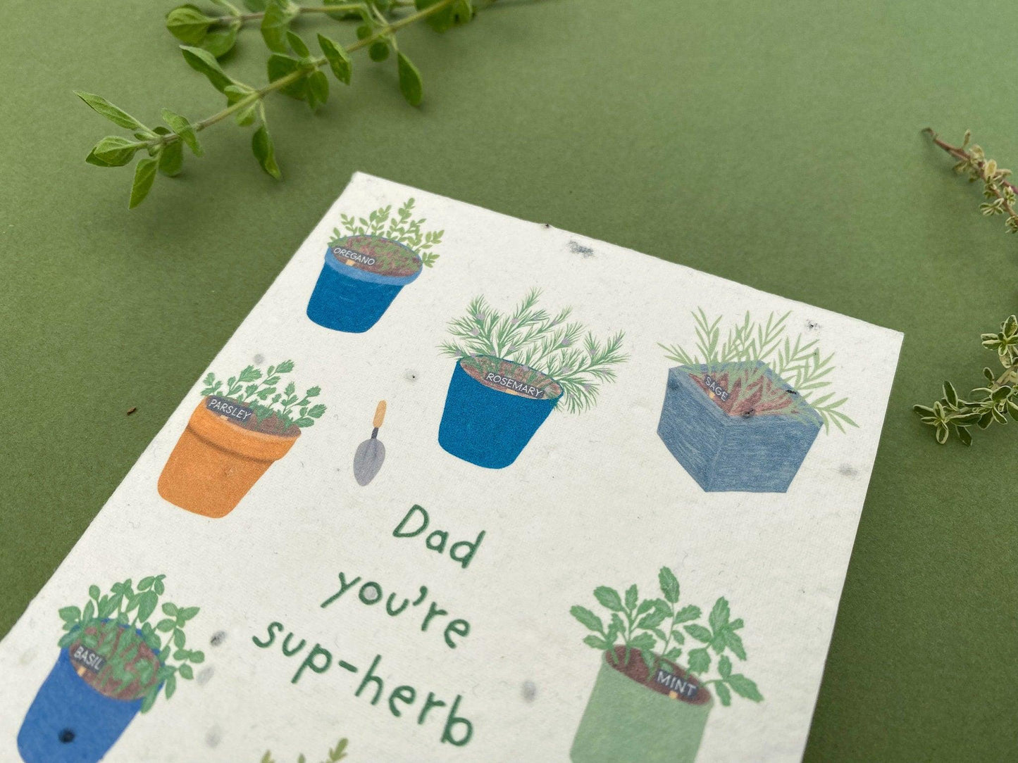 Plantable personalised father's day card - Sofia Papa Designs