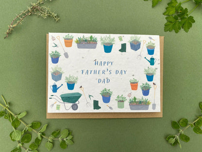 Plantable personalised father's day gardening card - Sofia Papa Designs