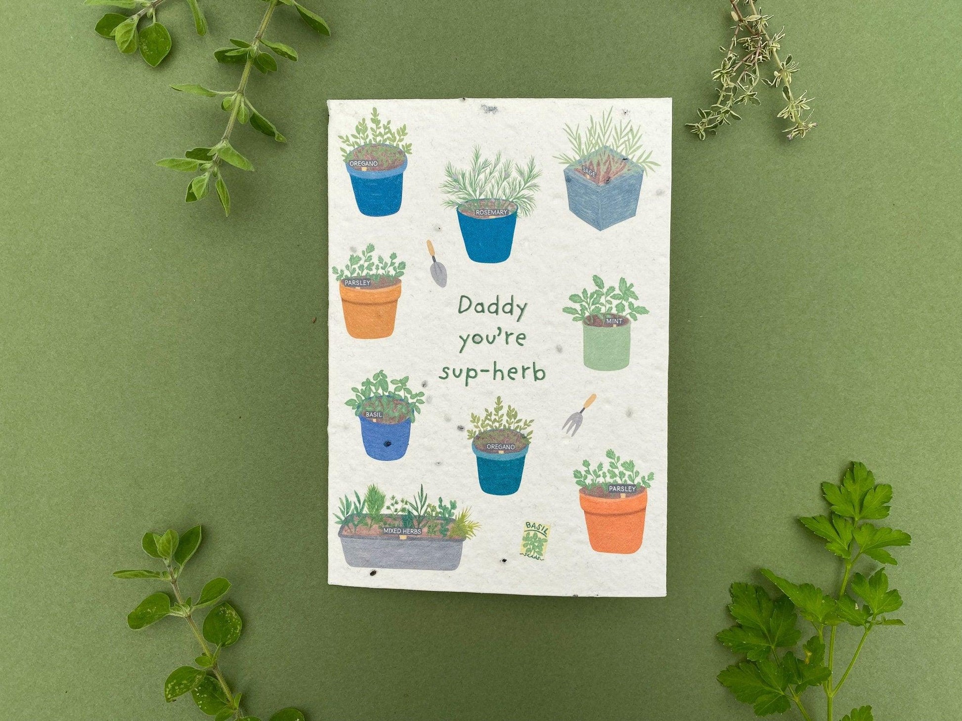 Plantable personalised father's day card - Sofia Papa Designs