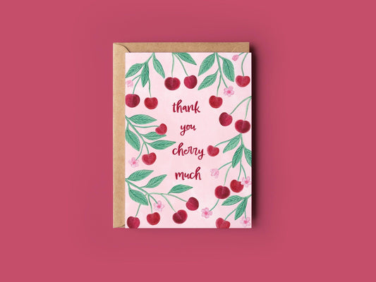 Thank you cherry much greeting card - Sofia Papa Designs