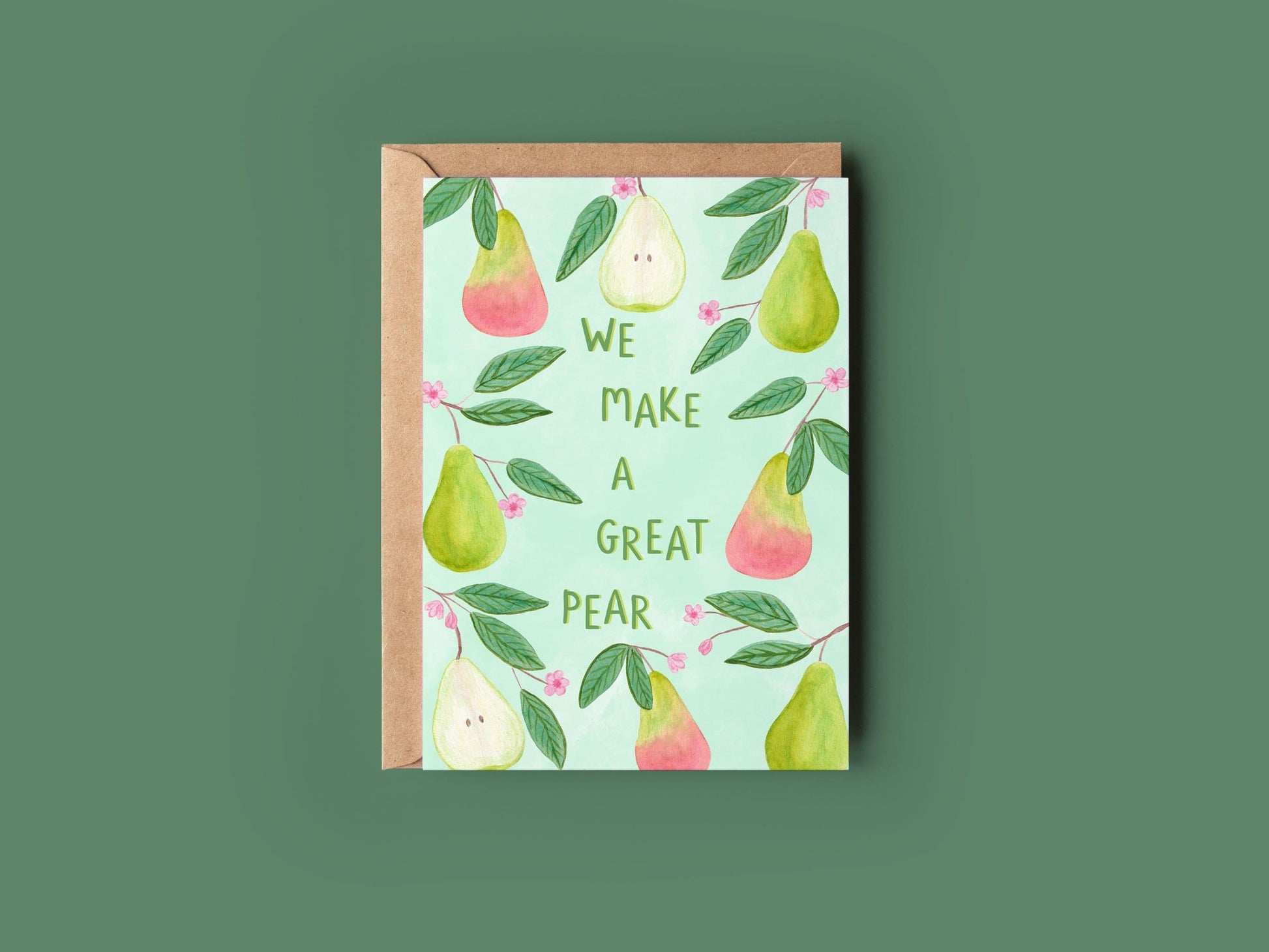 We make a great pear greeting card - Sofia Papa Designs