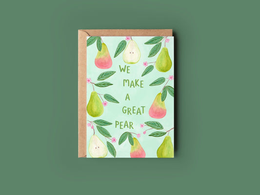 We make a great pear greeting card - Sofia Papa Designs