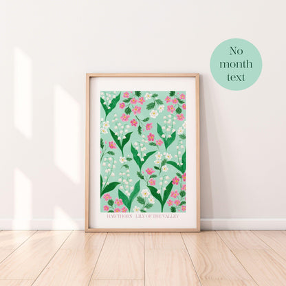 Personalised May birth flowers art print - Sofia Papa Designs