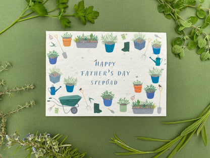 Plantable personalised father's day gardening card - Sofia Papa Designs