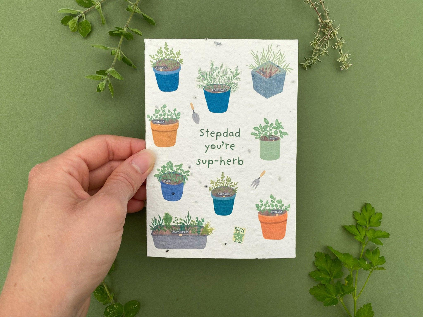 Plantable personalised father's day card - Sofia Papa Designs