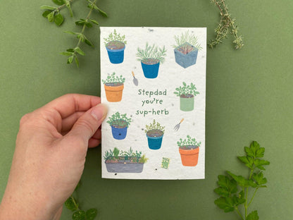 Plantable personalised father's day card - Sofia Papa Designs