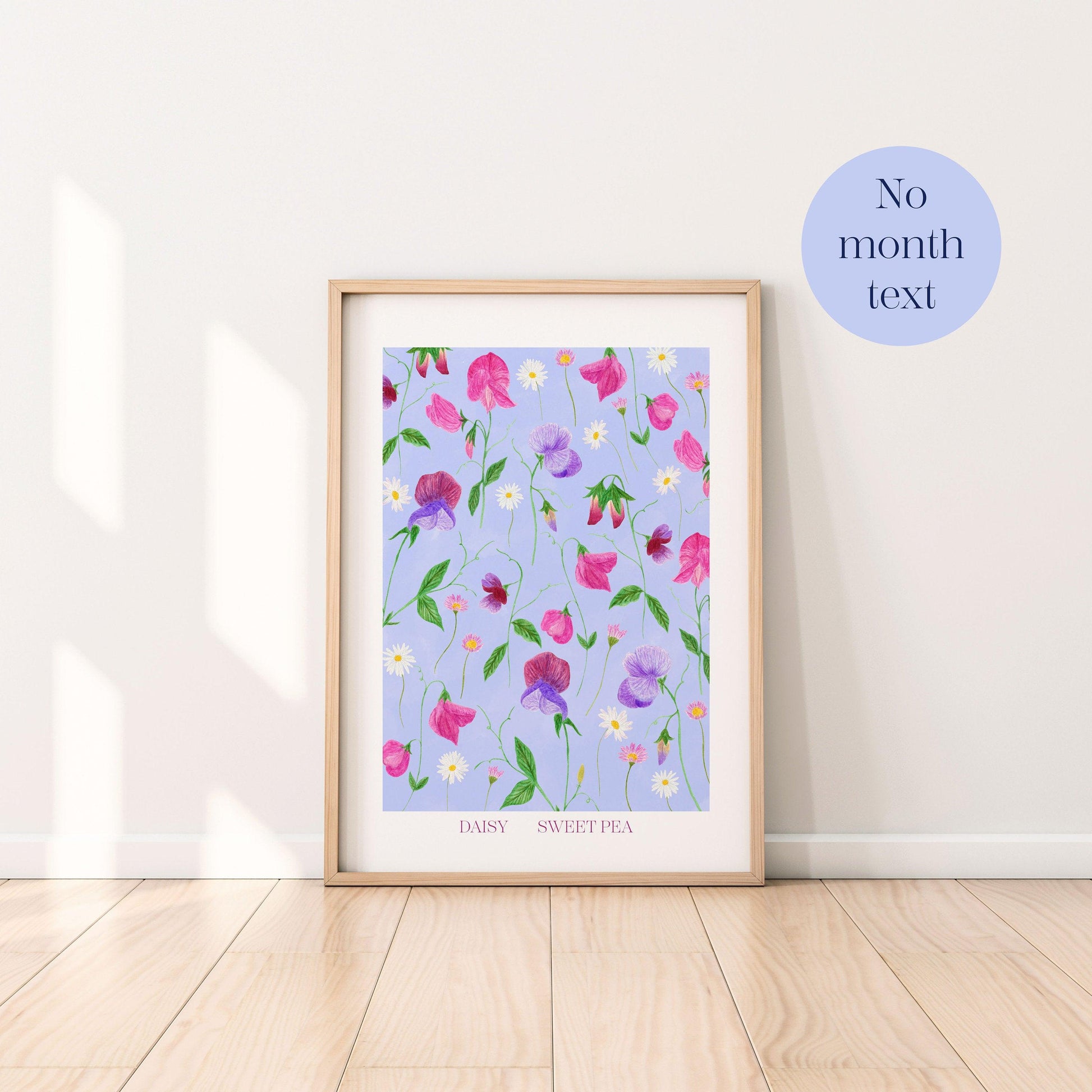 Personalised April birth flowers art print - Sofia Papa Designs