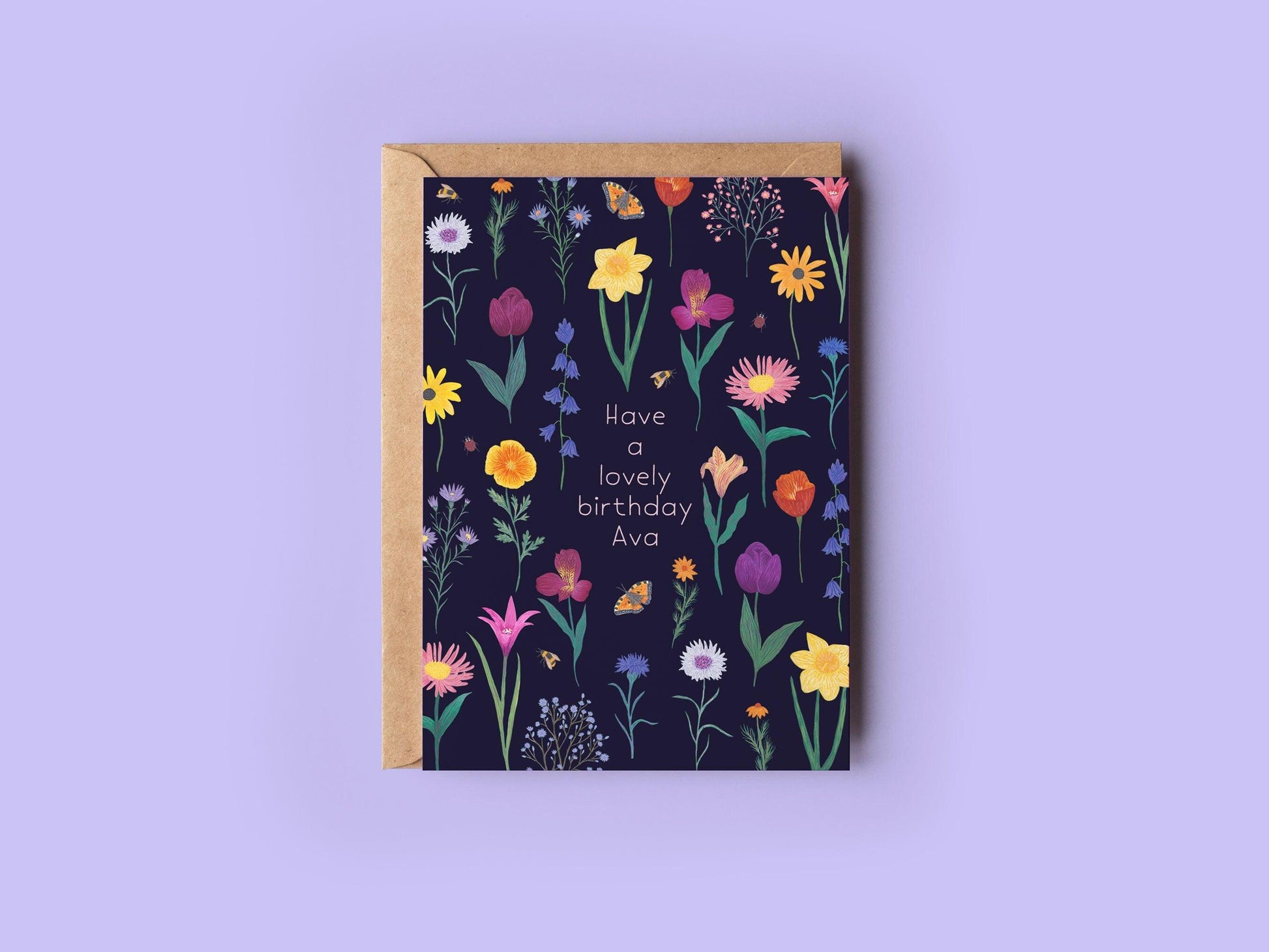 Personalised have a lovely birthday floral card - Sofia Papa Designs