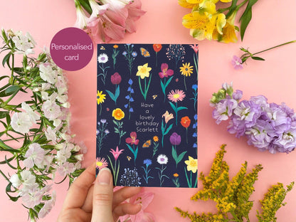 Personalised have a lovely birthday floral card - Sofia Papa Designs