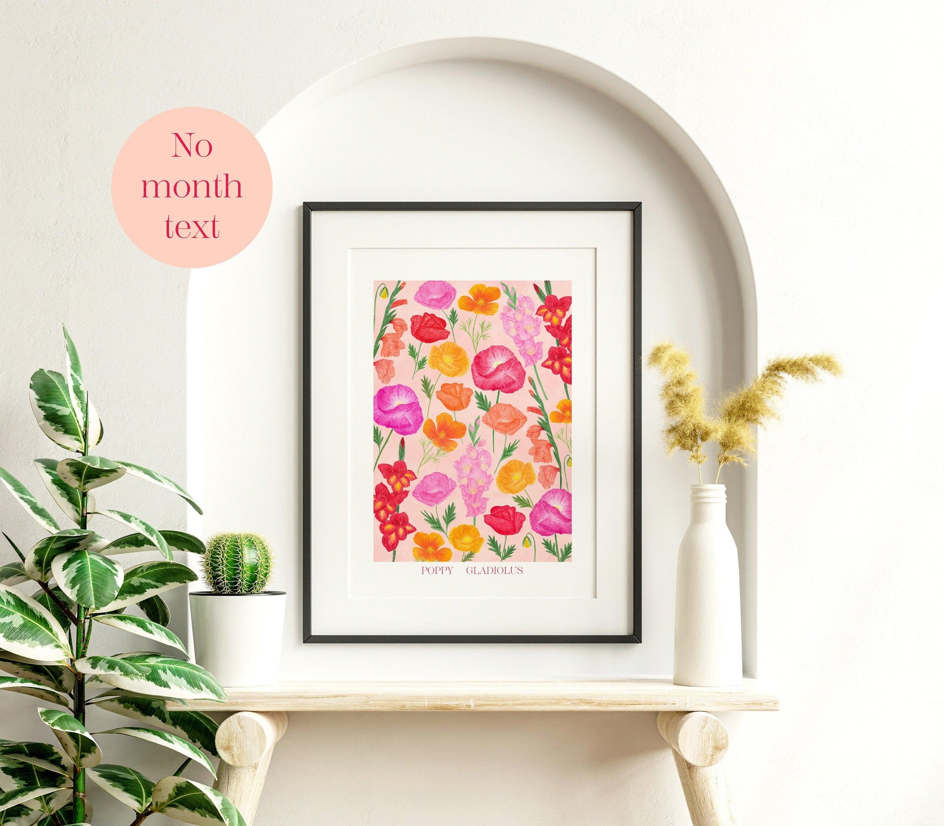 Personalised August birth flowers art print - Sofia Papa Designs