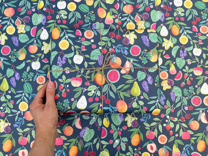 Summer Fruits recyclable wrapping paper - Sofia Papa Designs
