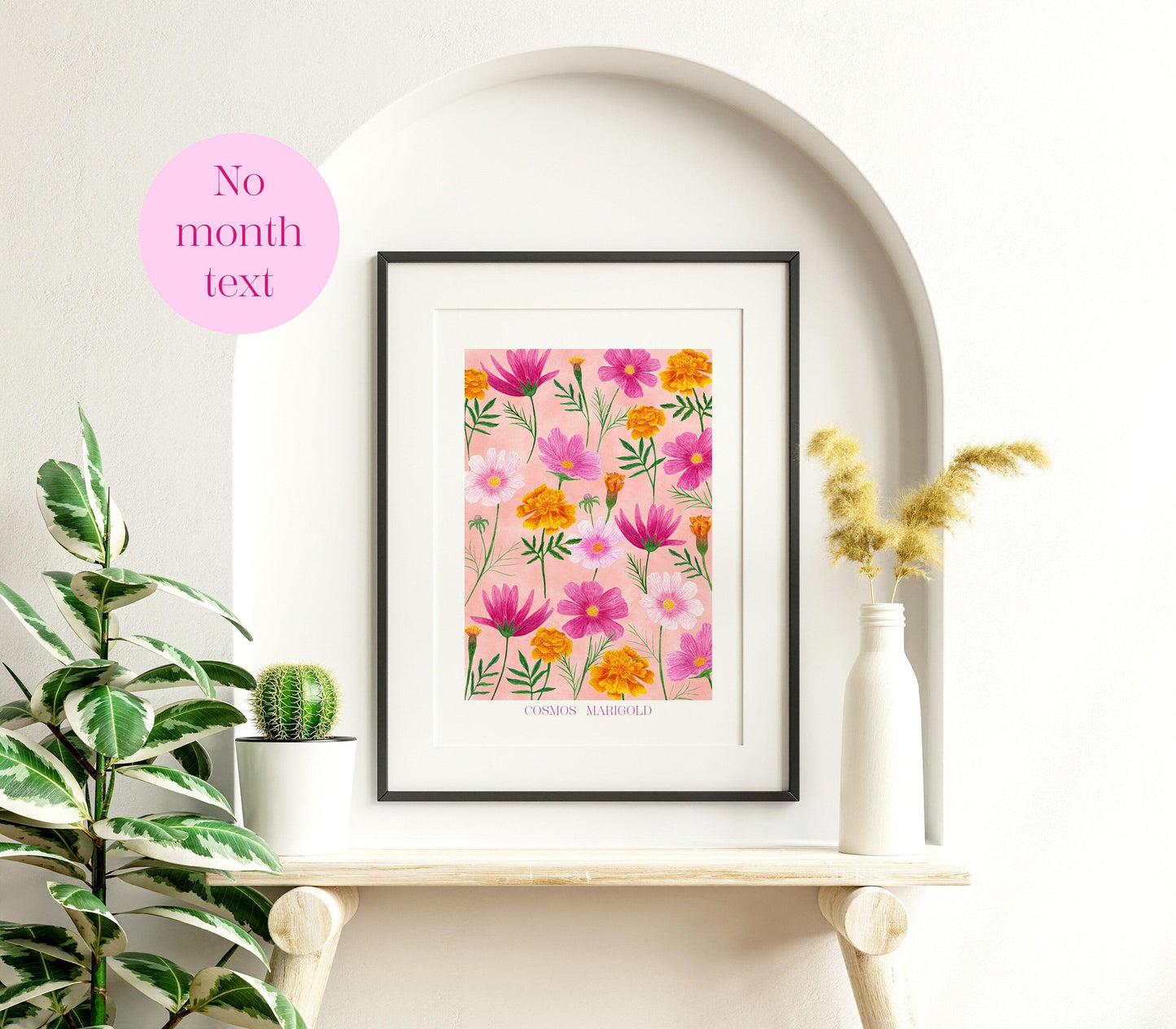 Personalised October birth flowers art print - Sofia Papa Designs