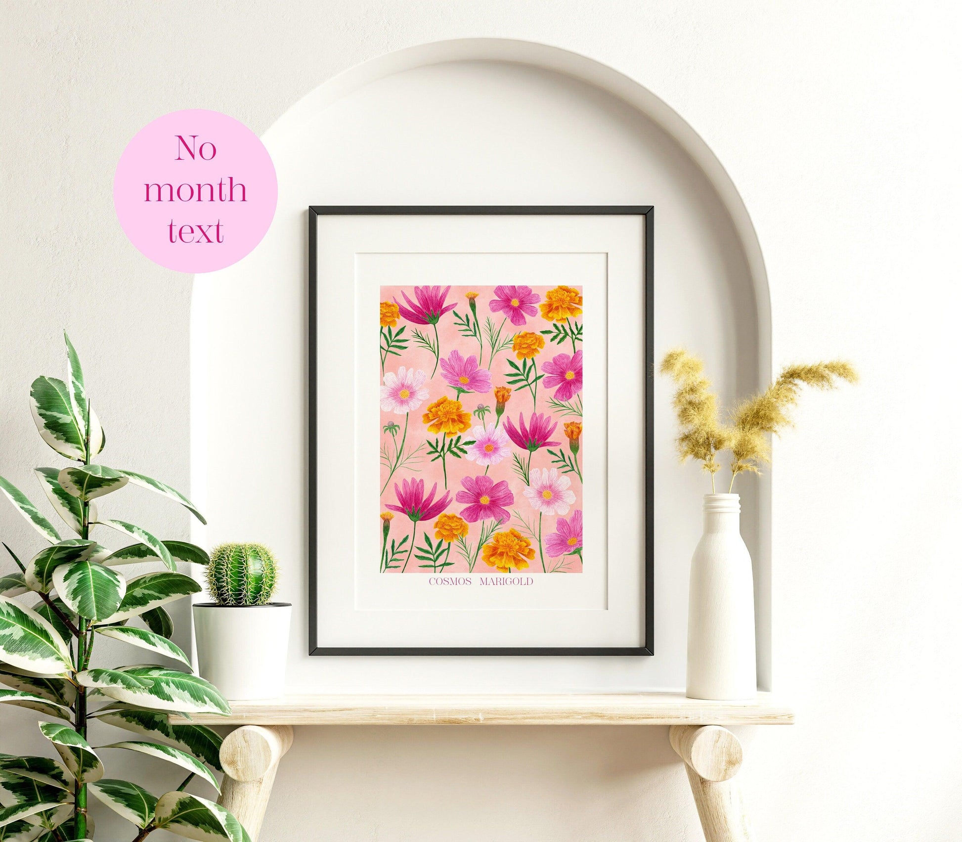 Personalised October birth flowers art print - Sofia Papa Designs
