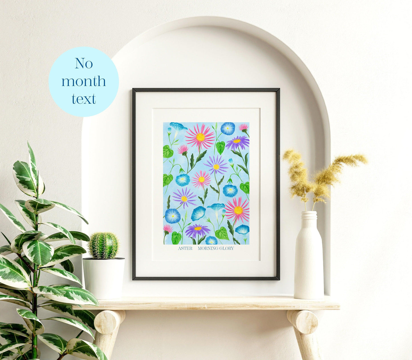 Personalised September birth flowers art print - Sofia Papa Designs