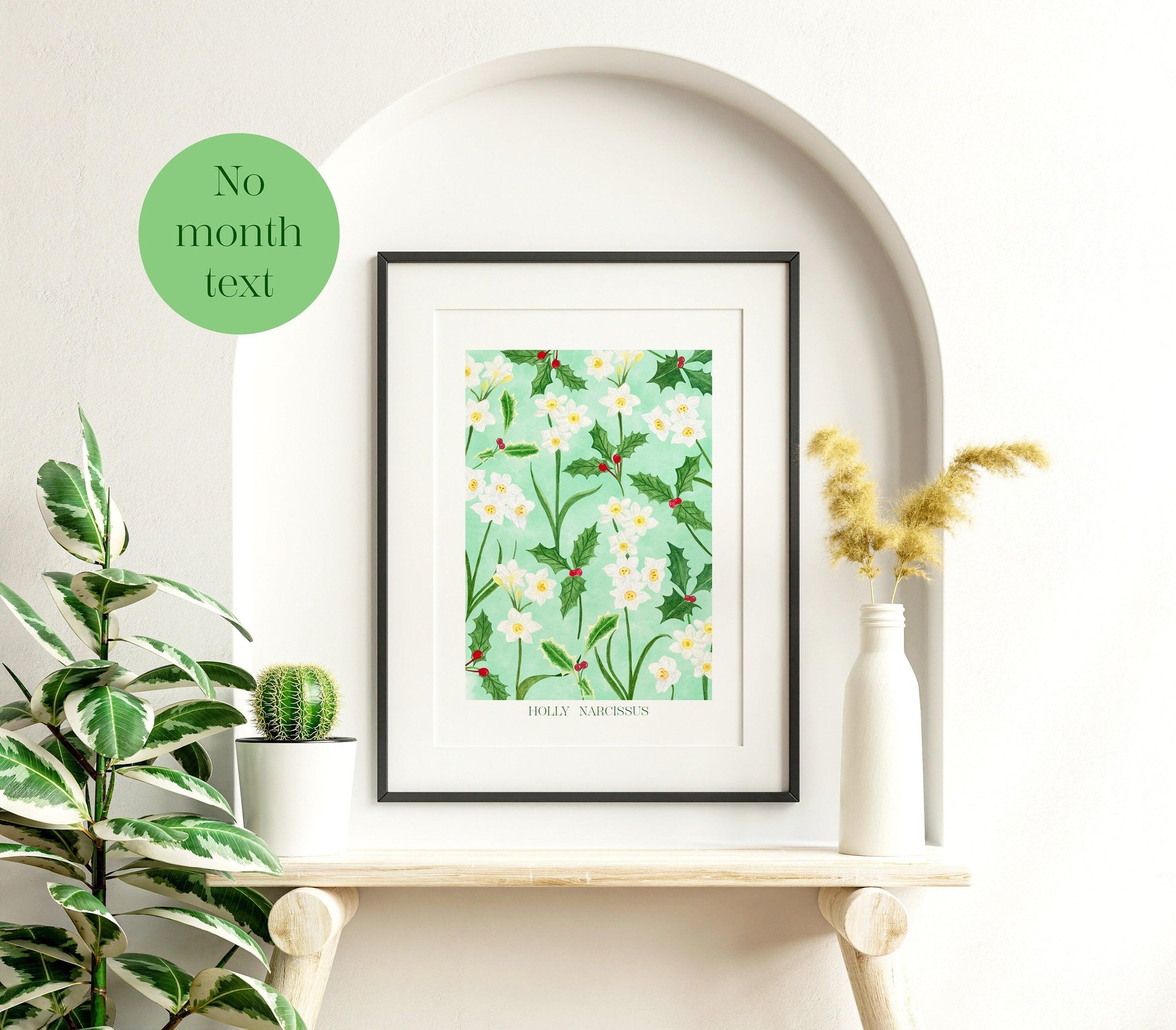 Personalised December birth flowers art print - Sofia Papa Designs