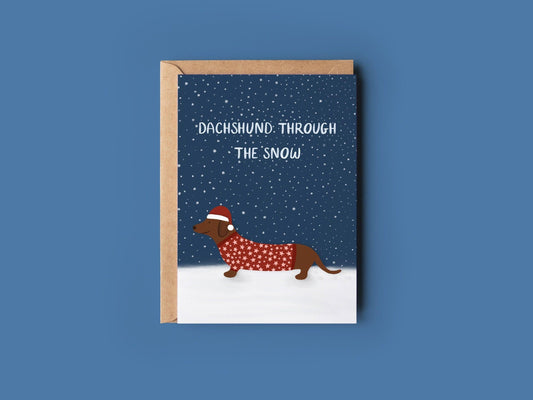 Dachshund through the snow card - Sofia Papa Designs