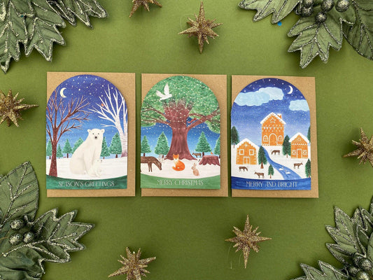 Luxury Arch Christmas card pack - Sofia Papa Designs