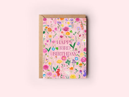 Any age birthday card - Sofia Papa Designs