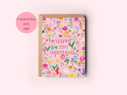 Any age birthday card - Sofia Papa Designs