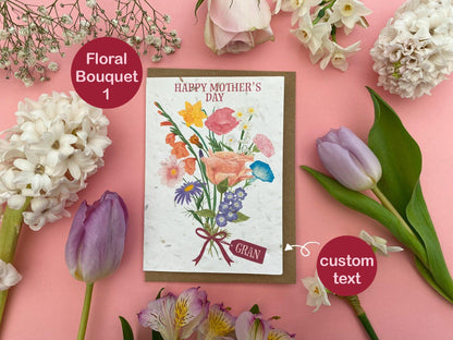 Personalised plantable Mother's day bouquet card - Sofia Papa Designs